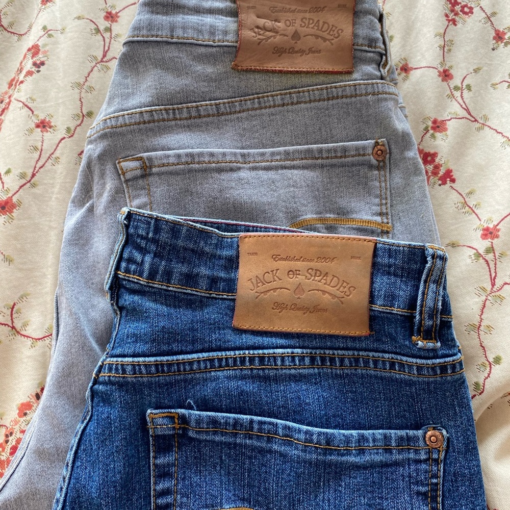 ♠️ Jack of Spades Blue and Gray Bootcut Jeans with Classic Design.  2 pair.